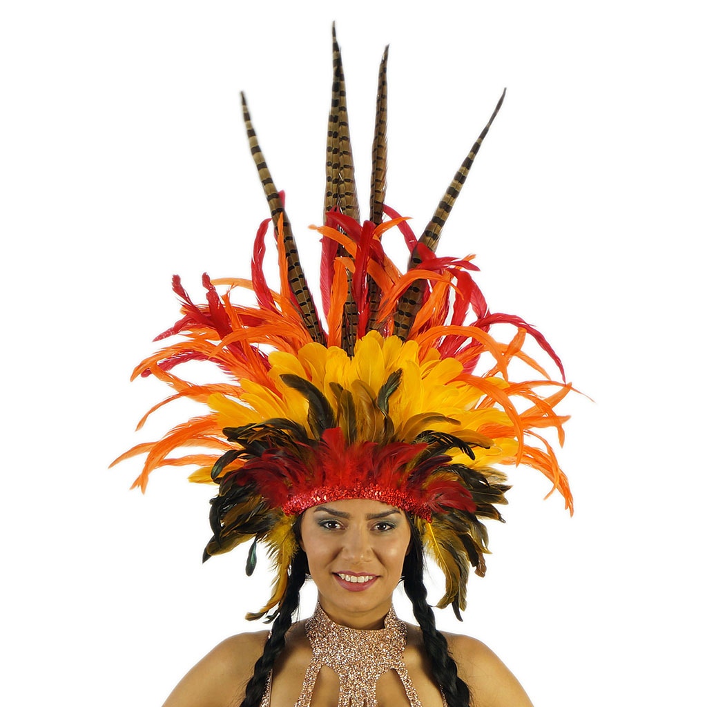 Empress Sun Feather Carnival Mardi-Gras Costume Set - Feathers