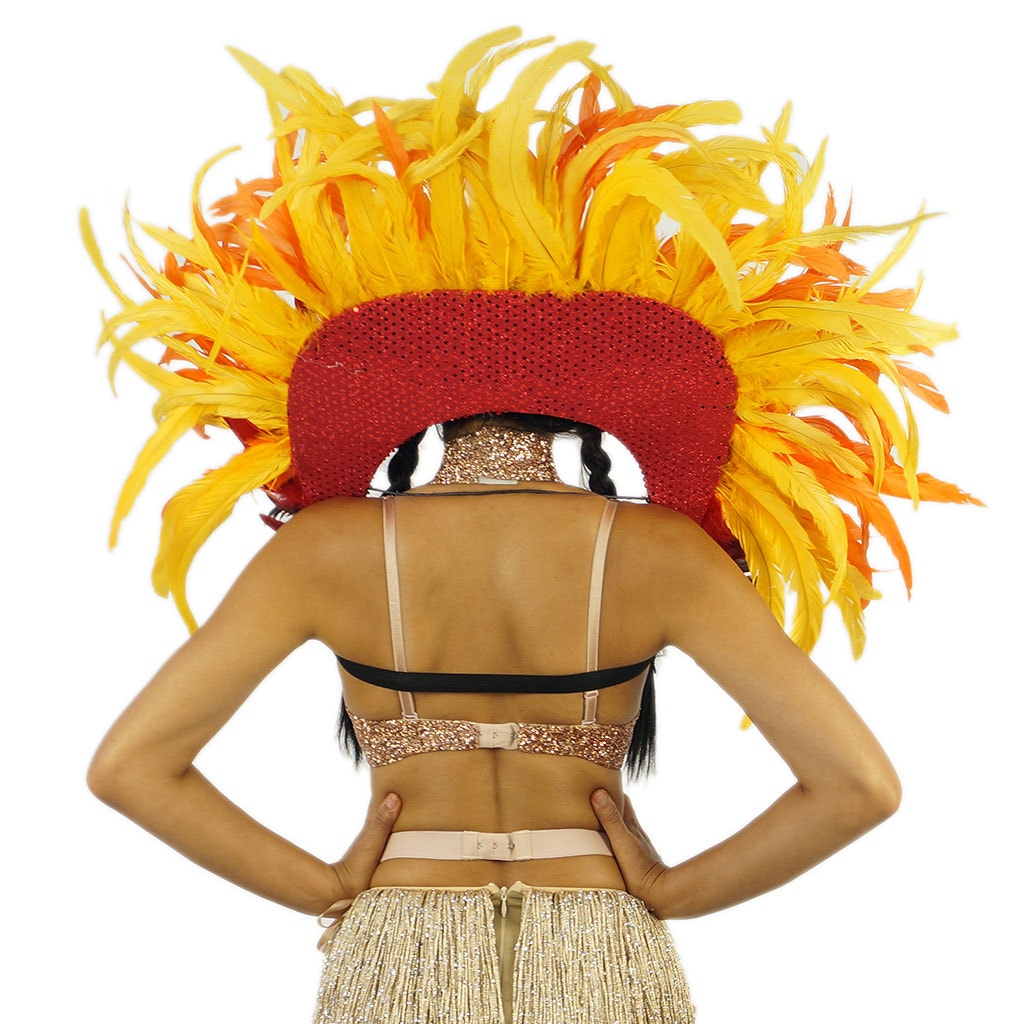 Empress Sun Feather Carnival Mardi-Gras Costume Set - Feathers