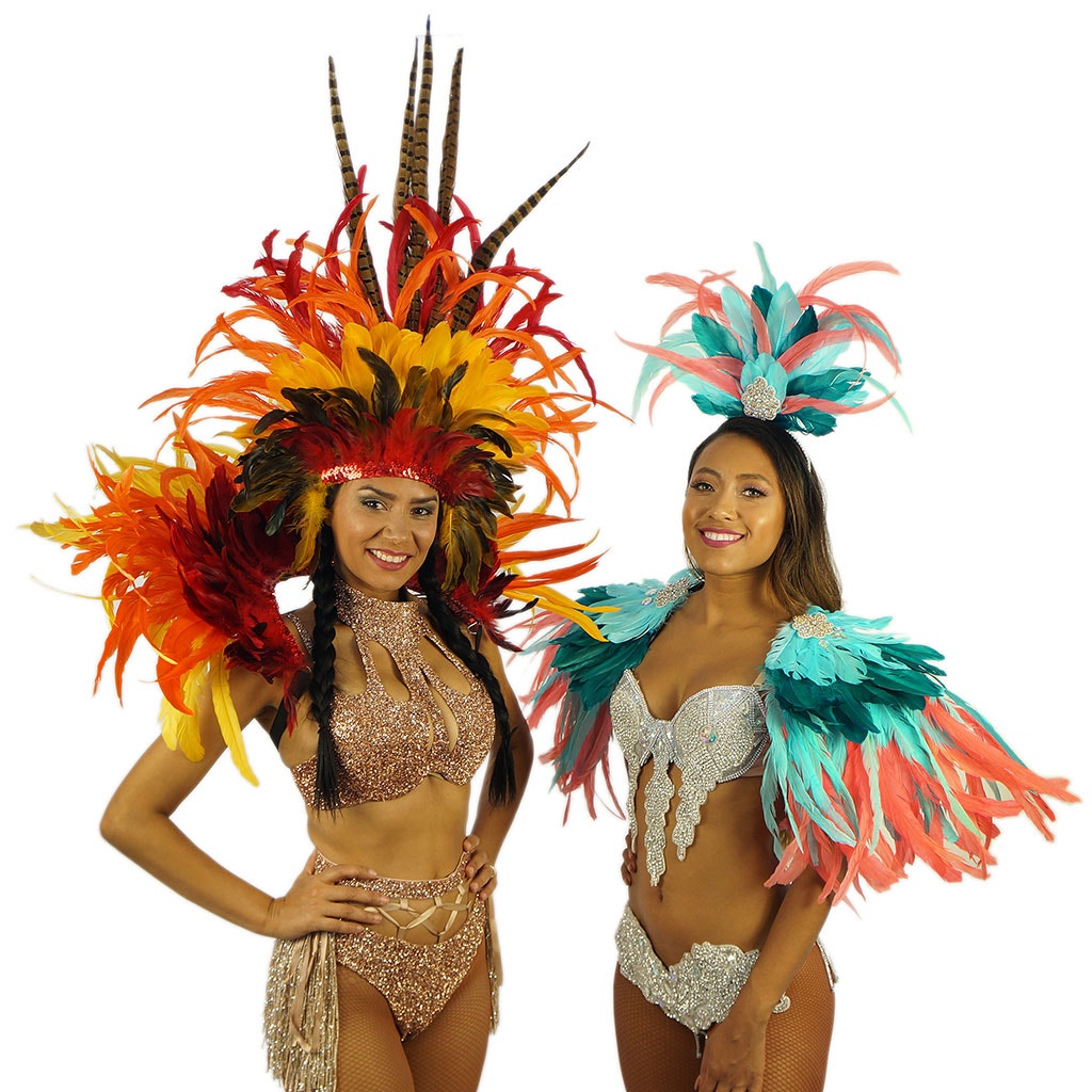 Empress Sun Feather Carnival Mardi-Gras Costume Set - Feathers