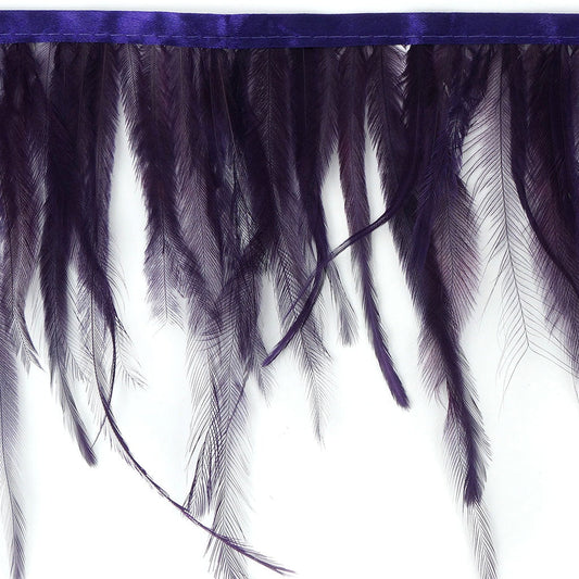 Emu Feather Fringe 1yd Grape - Feathers