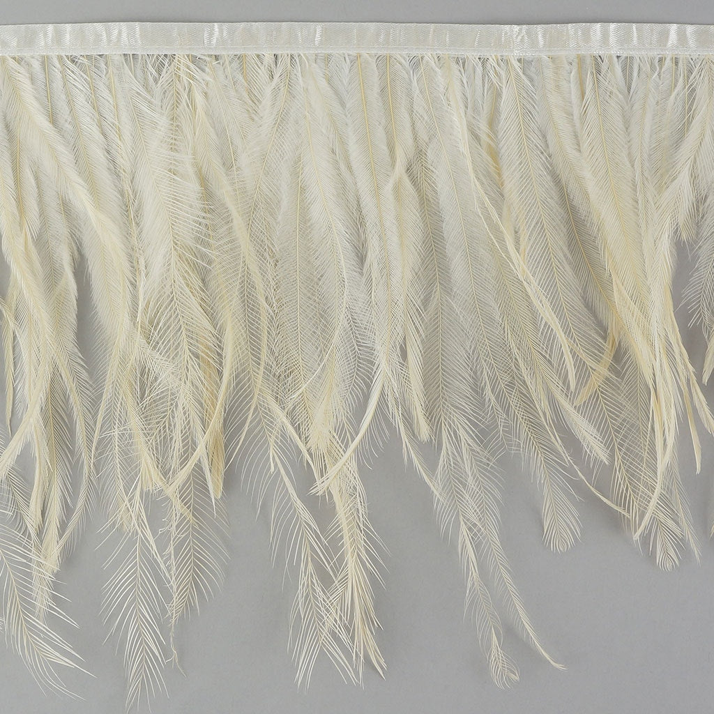 Emu Feather Fringe 1yd Ivory - Feathers