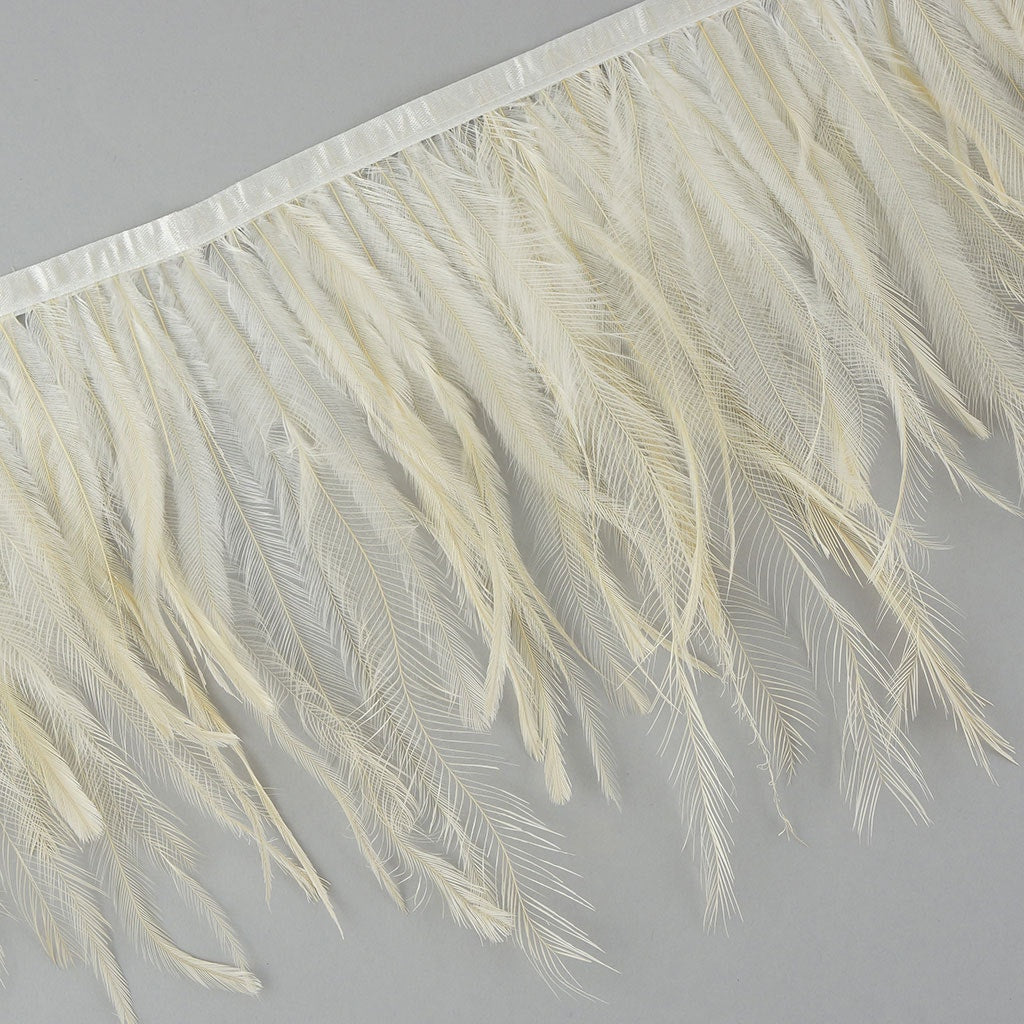 Emu Feather Fringe 1yd Ivory - Feathers