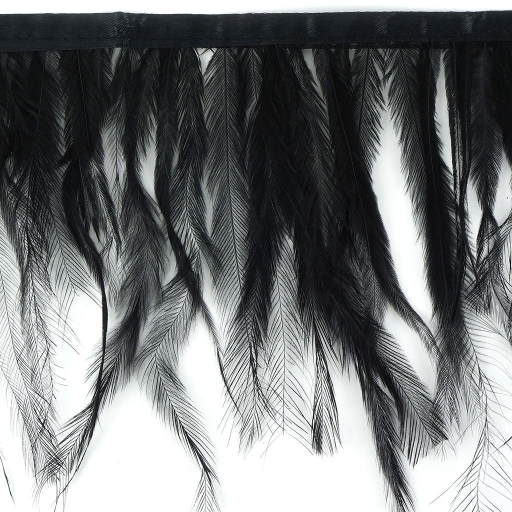 Emu Feather Fringe 5yd Black - Feathers