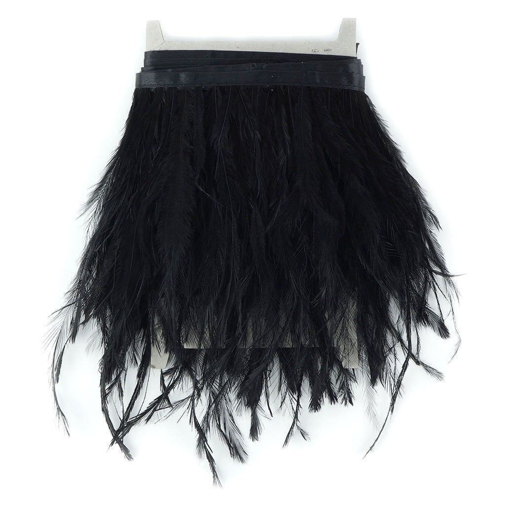 Emu Feather Fringe 5yd Black - Feathers