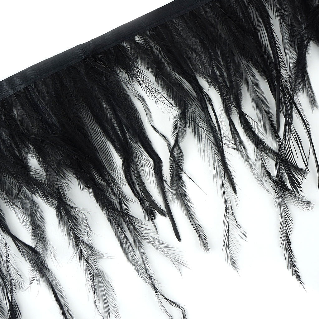 Emu Feather Fringe 5yd Black - Feathers