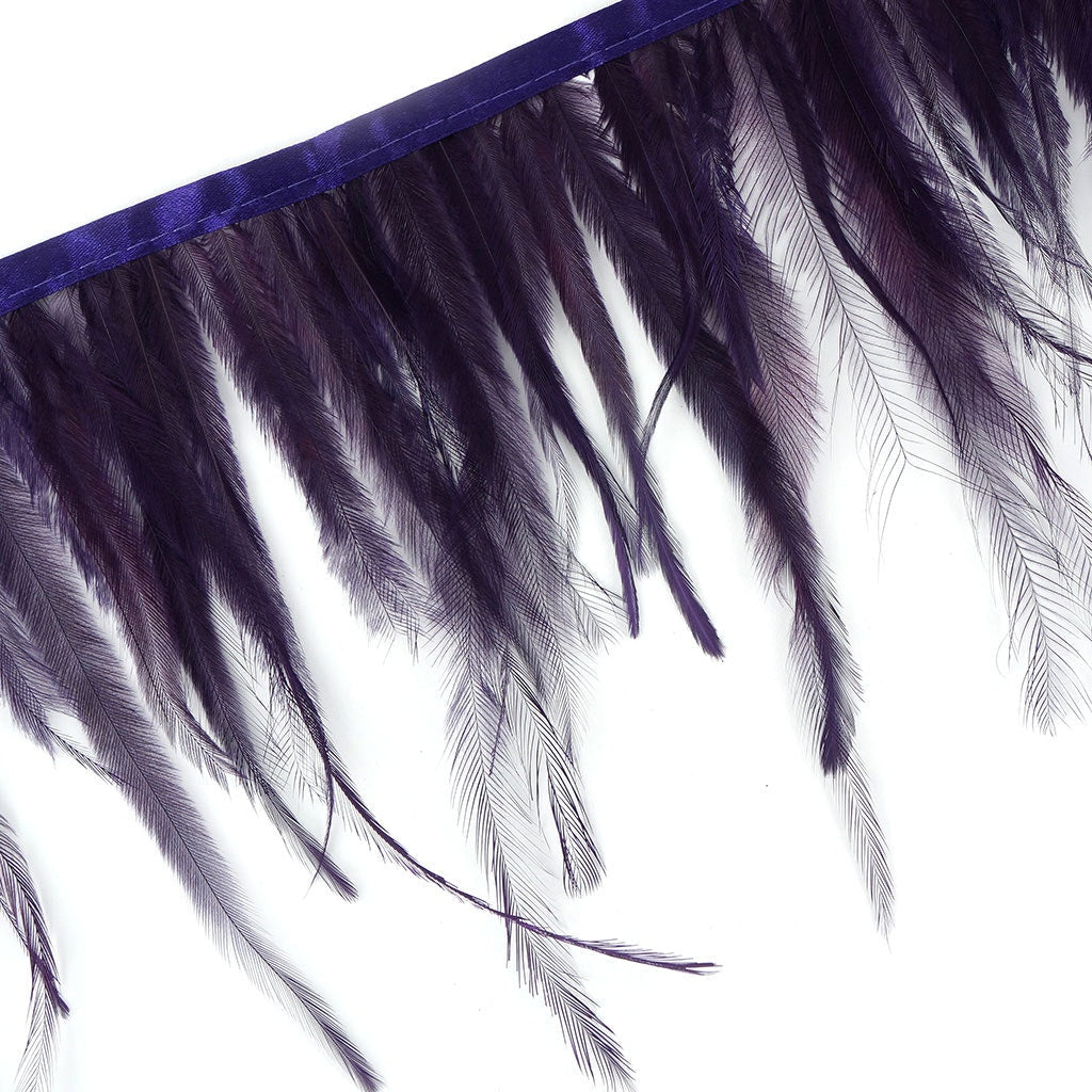 Emu Feather Fringe 5yd Grape - Feathers