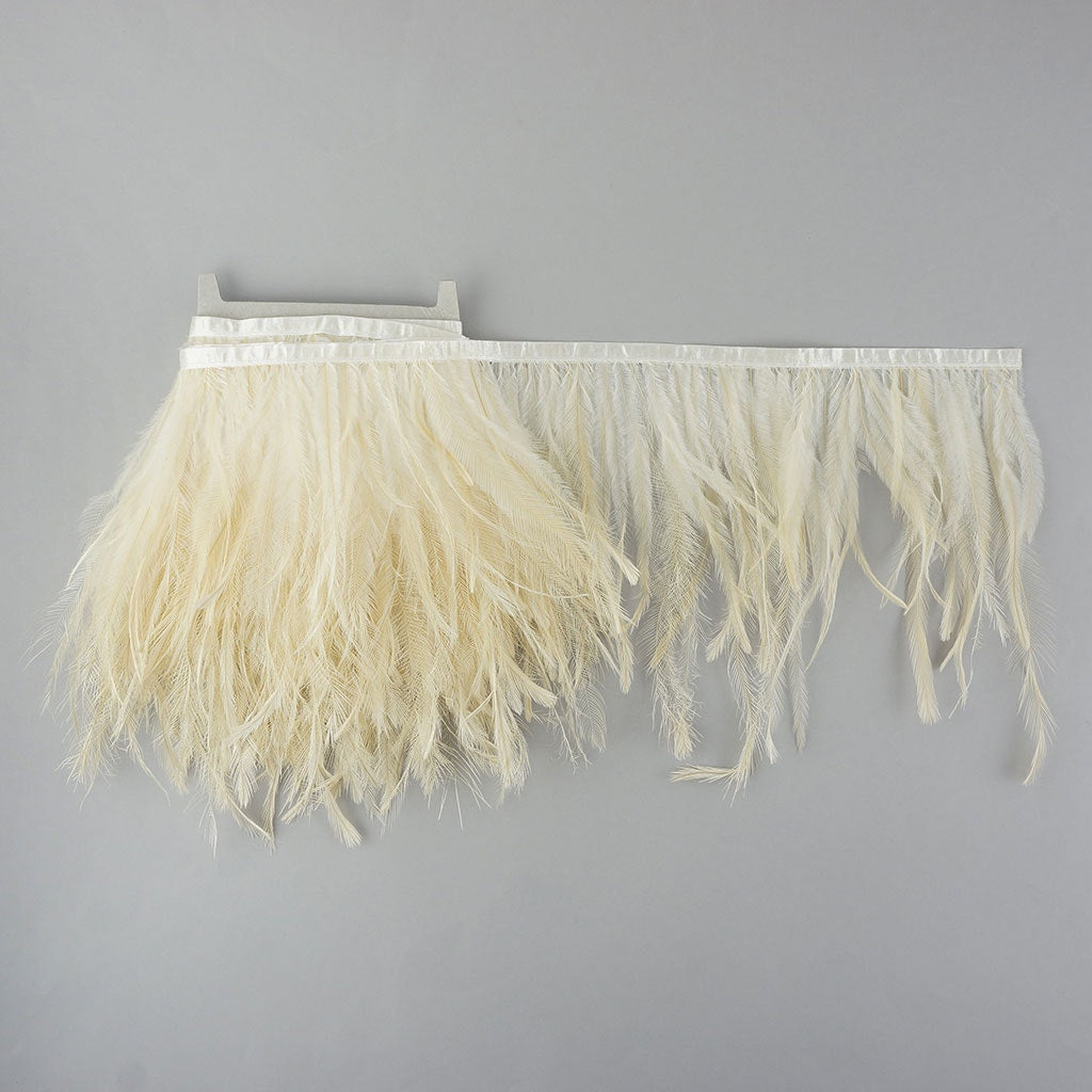 Emu Feather Fringe 5yd Ivory - Feathers