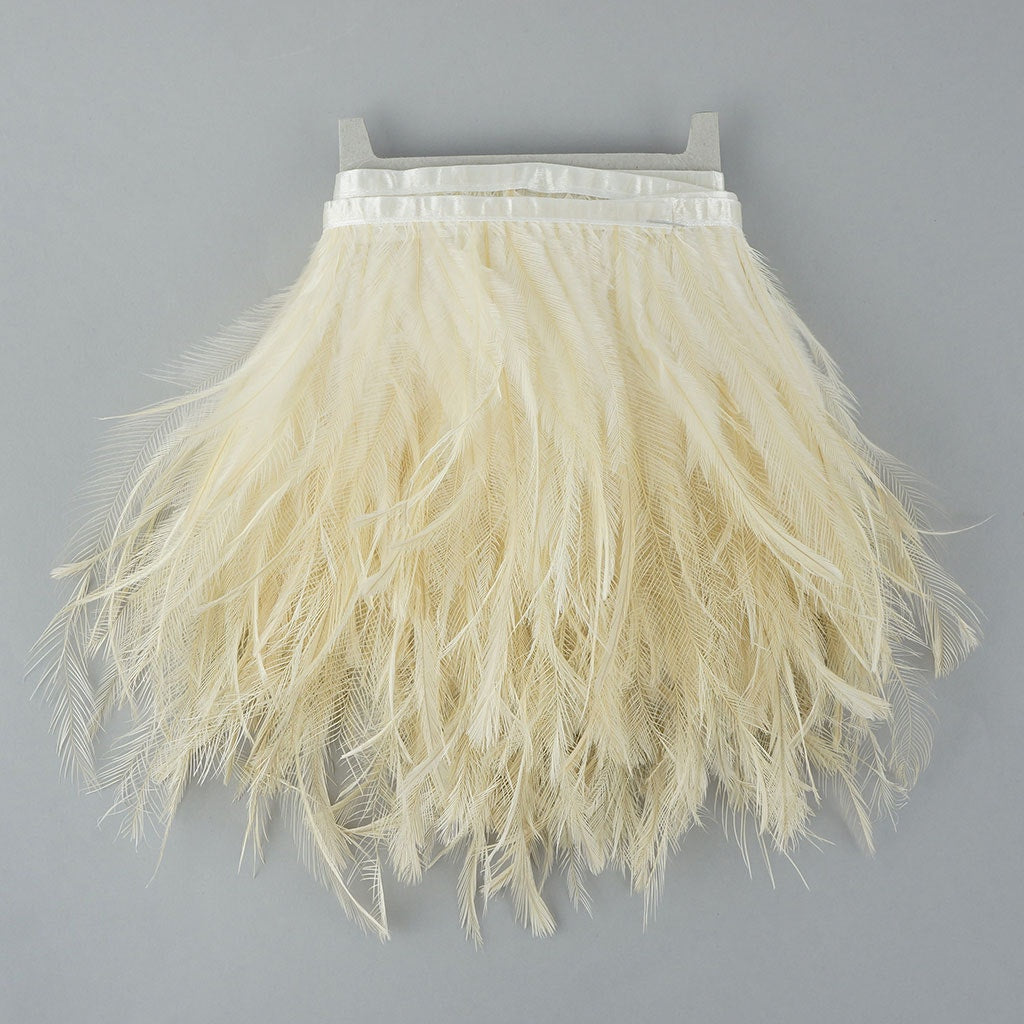 Emu Feather Fringe 5yd Ivory - Feathers