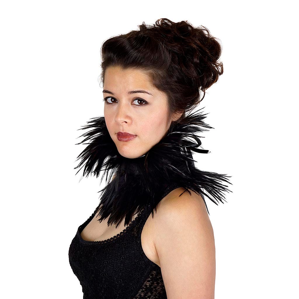 Evil Queen Black Feather Choker - 10’’ x 13.5’’ - Feathers