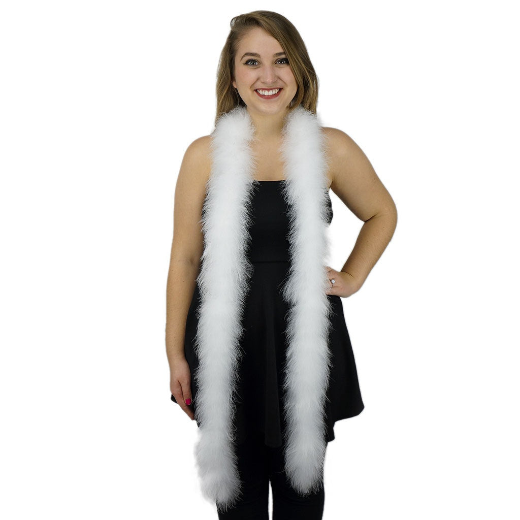 Extra Thick Marabou Feather Boa - White - Marabou Boa