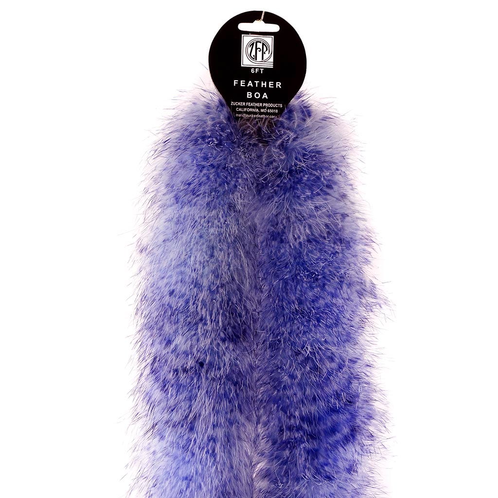 Extra Thick Stenciled Marabou Feather Boa - Violet/Regal - Marabou Boa