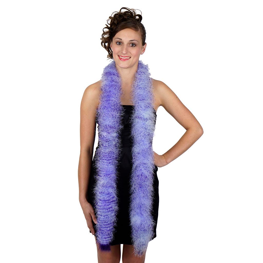 Extra Thick Stenciled Marabou Feather Boa - Violet/Regal - Marabou Boa