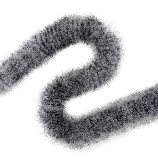 Extra Thick Stenciled Marabou Feather Boa - White/Black - Marabou Boa