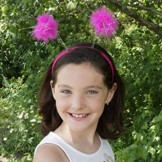 Feather Antenna Costume Headband Accessory - Shocking Pink Halloween/Cosplay/Dress-Up - Feathers