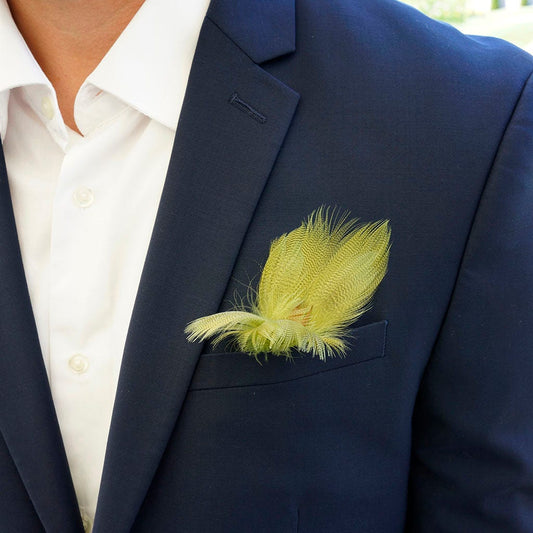 Feather Corsage w/Duck Mallard - Fl Chartreuse - Feathers