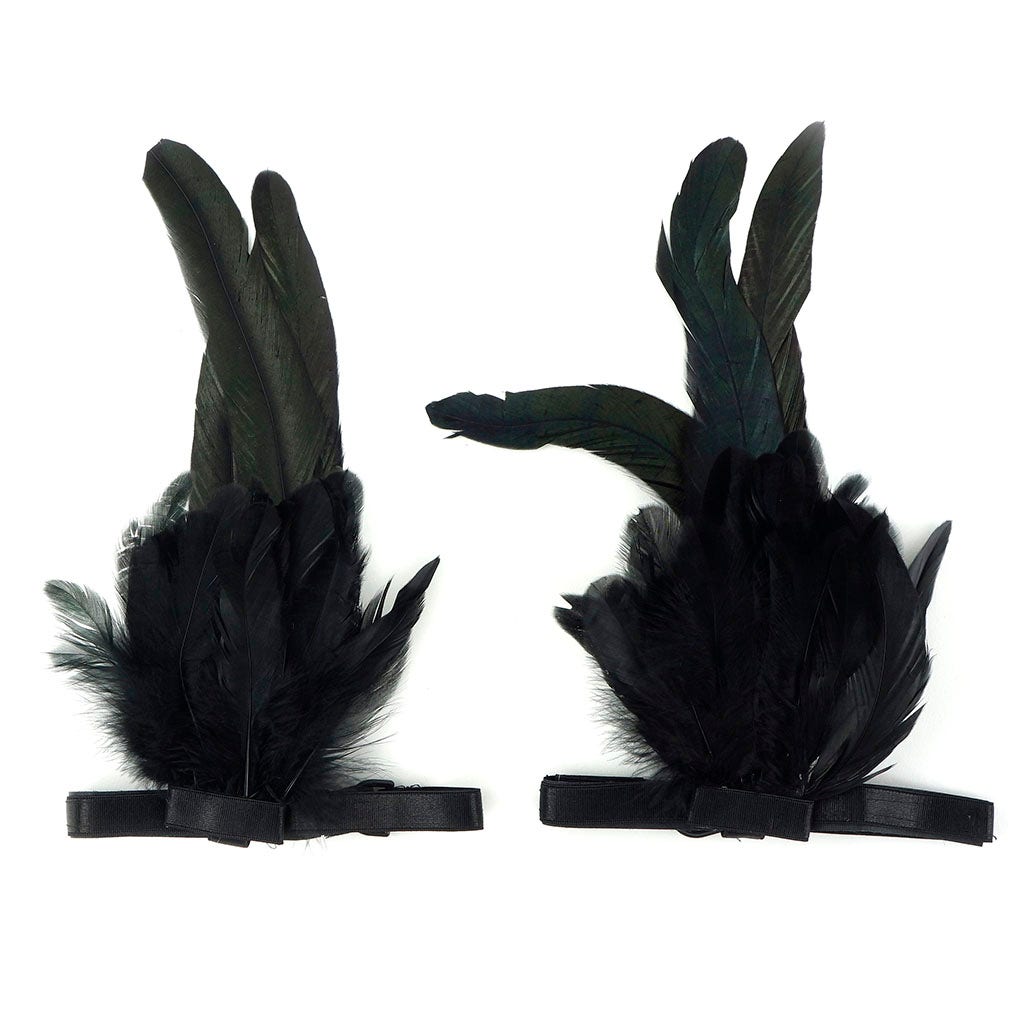 Feather Flair Cuff Black - Feathers