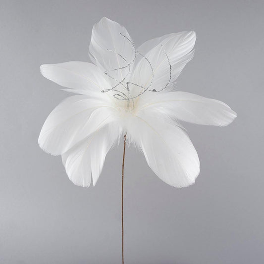 Feather Floral Pick -Goose Nagoire-w/Opal Ting - Feathers