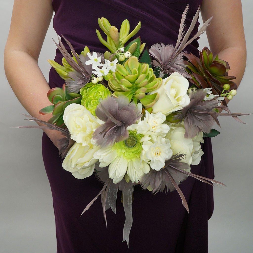 Feather Floral Pick w/Goose - Amethyst - Feathers