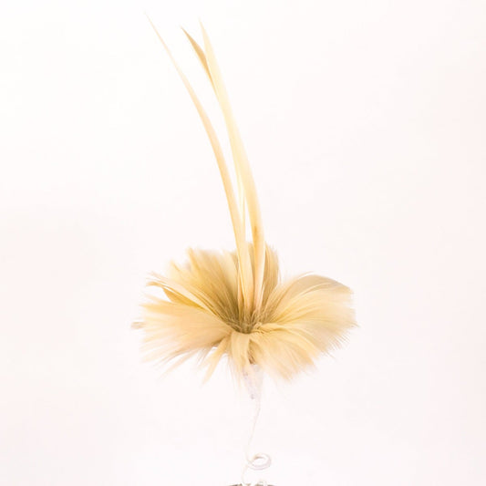 Feather Floral Pick w/Goose-Beige - Feathers