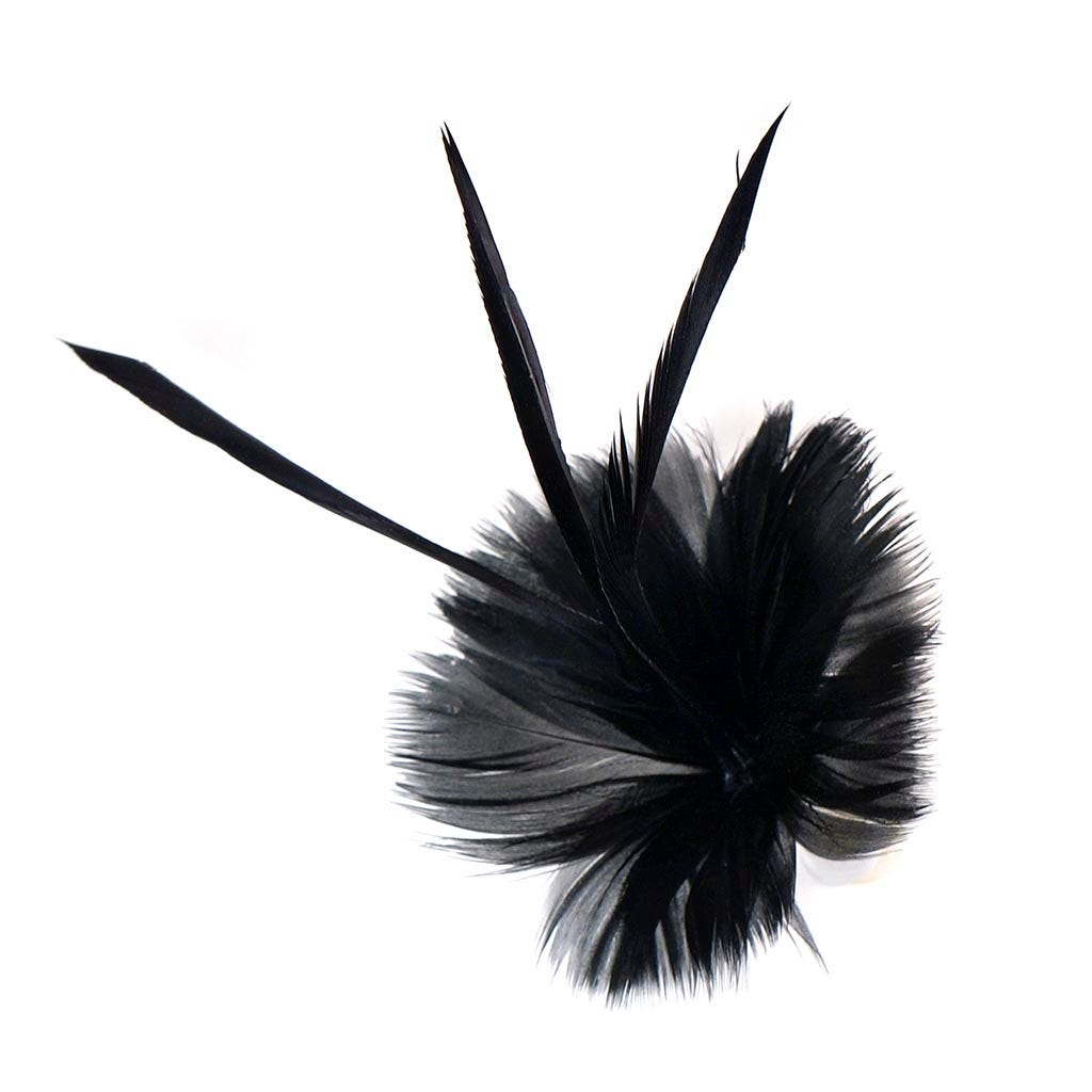 Feather Floral Pick w/Goose - Black - Feathers