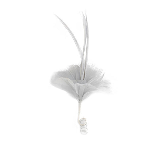 Feather Floral Pick w/Goose Silver - Feathers