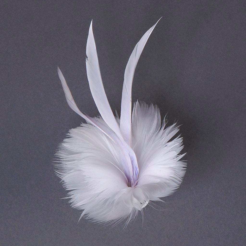 Feather Floral Pick w/Goose - White - Feathers