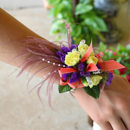 Feather Floral Pick w/Ostrich-Pearls - Amethyst - Feathers