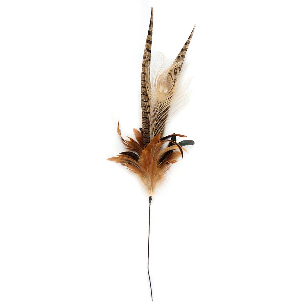 Feather Floral Stem - Pheasant - Peacock - Golden - Iridiscent - Natural - 12’’ - Feathers