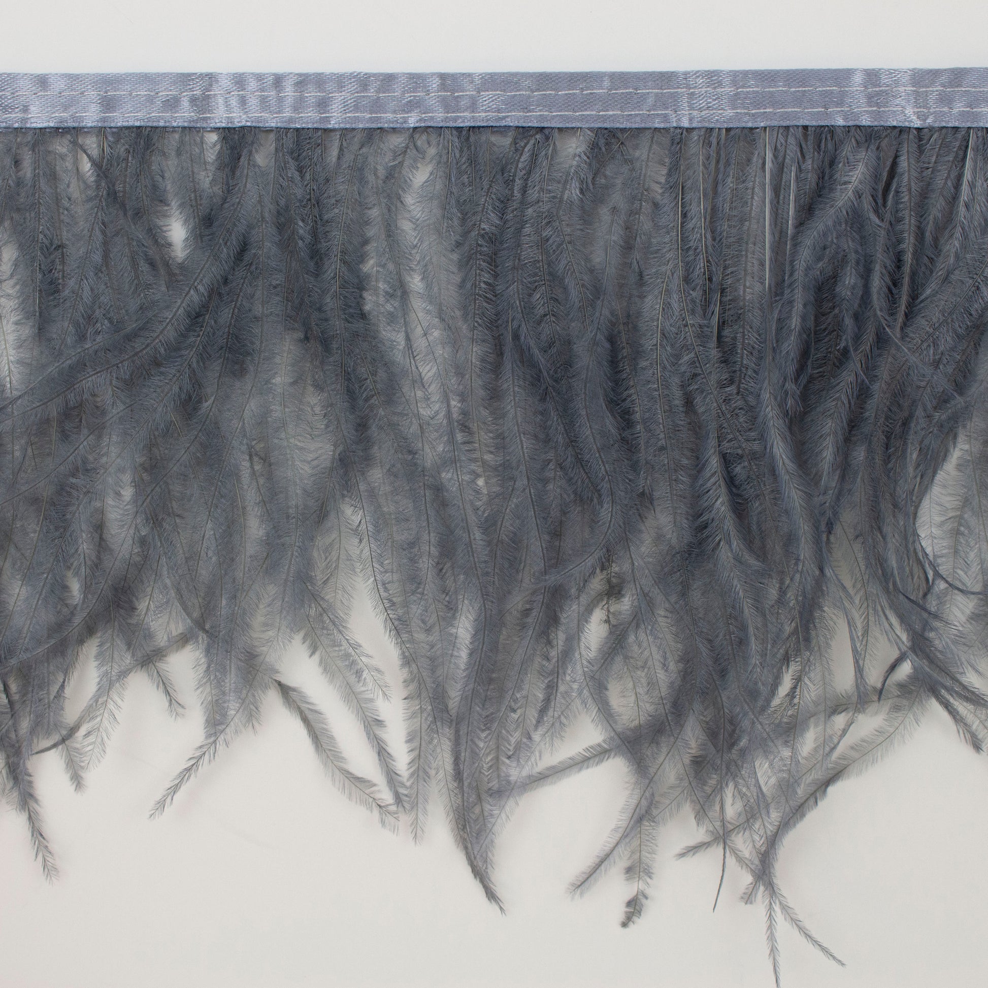 Feather Fringe | Ostrich Feathers 4-5” | Blue Dunn | 1 Yard - Feather Fringe