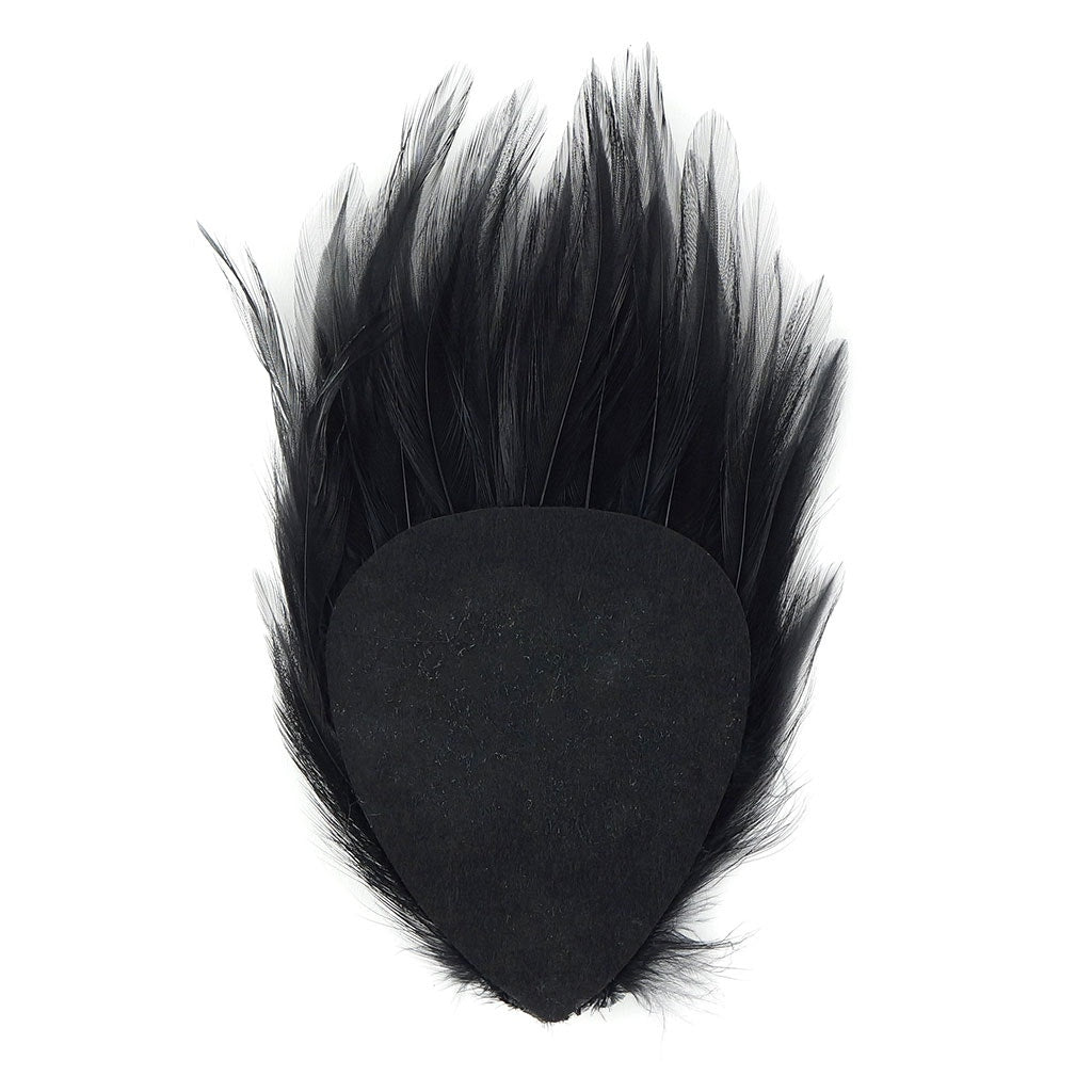 Feather Hackle Pads Dyed - Black - Feathers