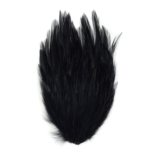 Feather Hackle Pads Dyed - Black - Feathers