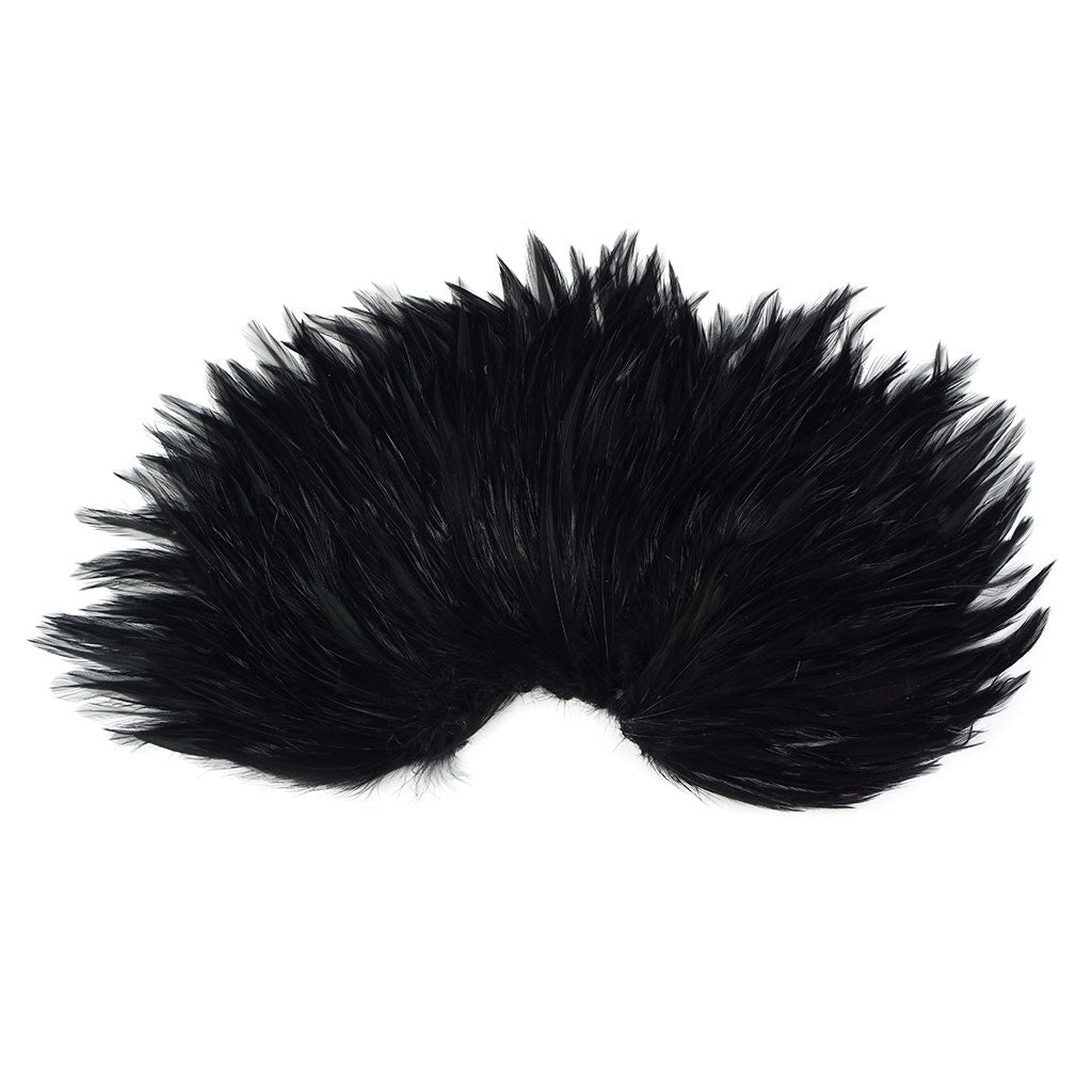 Feather Hackle Pads Dyed - Black - Feathers