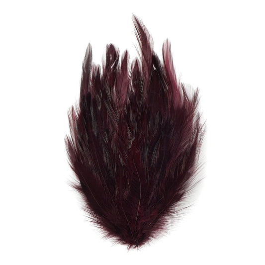 Feather Hackle Pads Dyed - Burgundy - Feathers