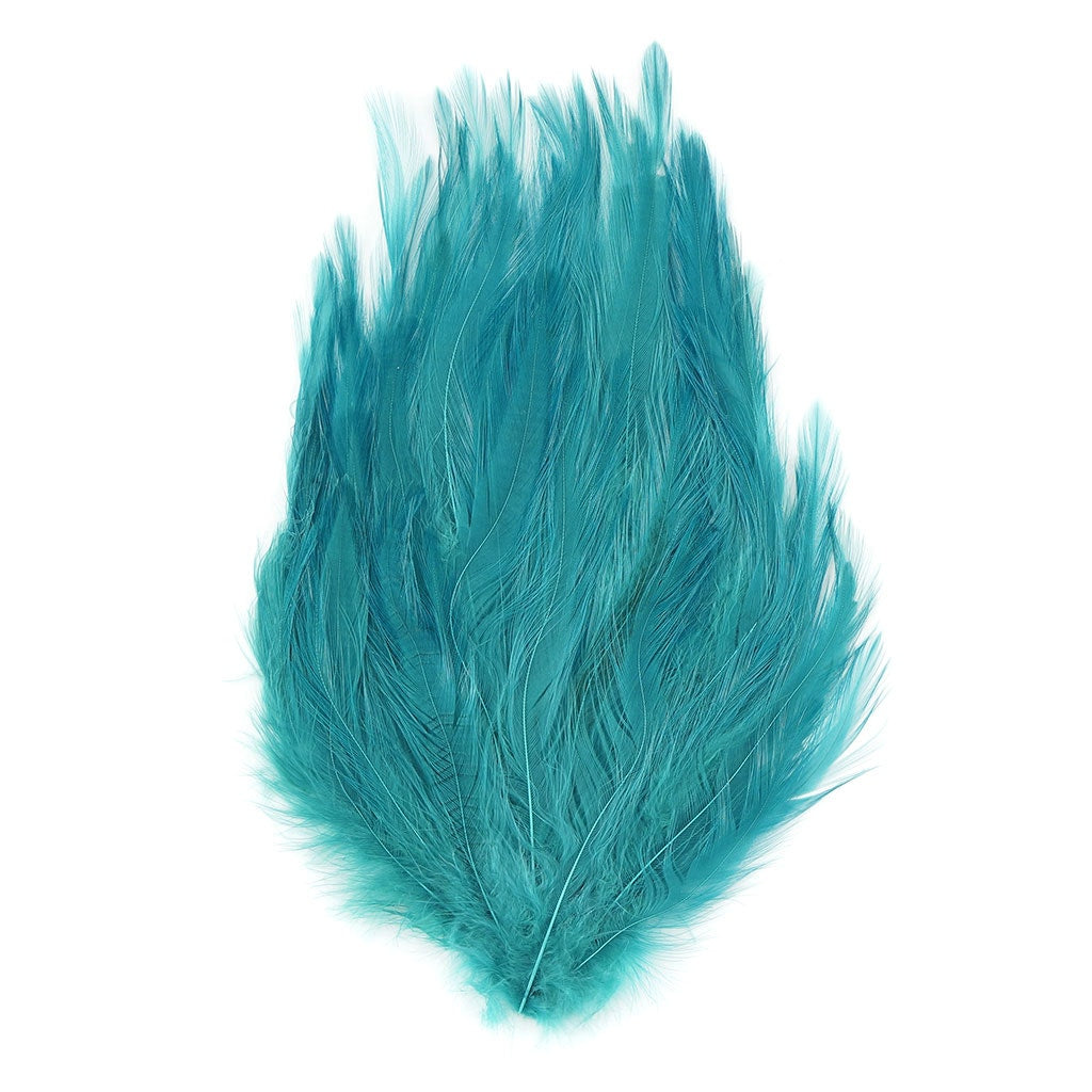 Feather Hackle Pads Dyed - Dark Aqua - Feathers