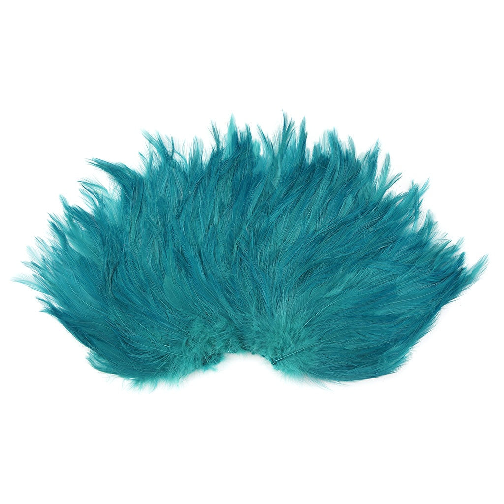 Feather Hackle Pads Dyed - Dark Aqua - Feathers