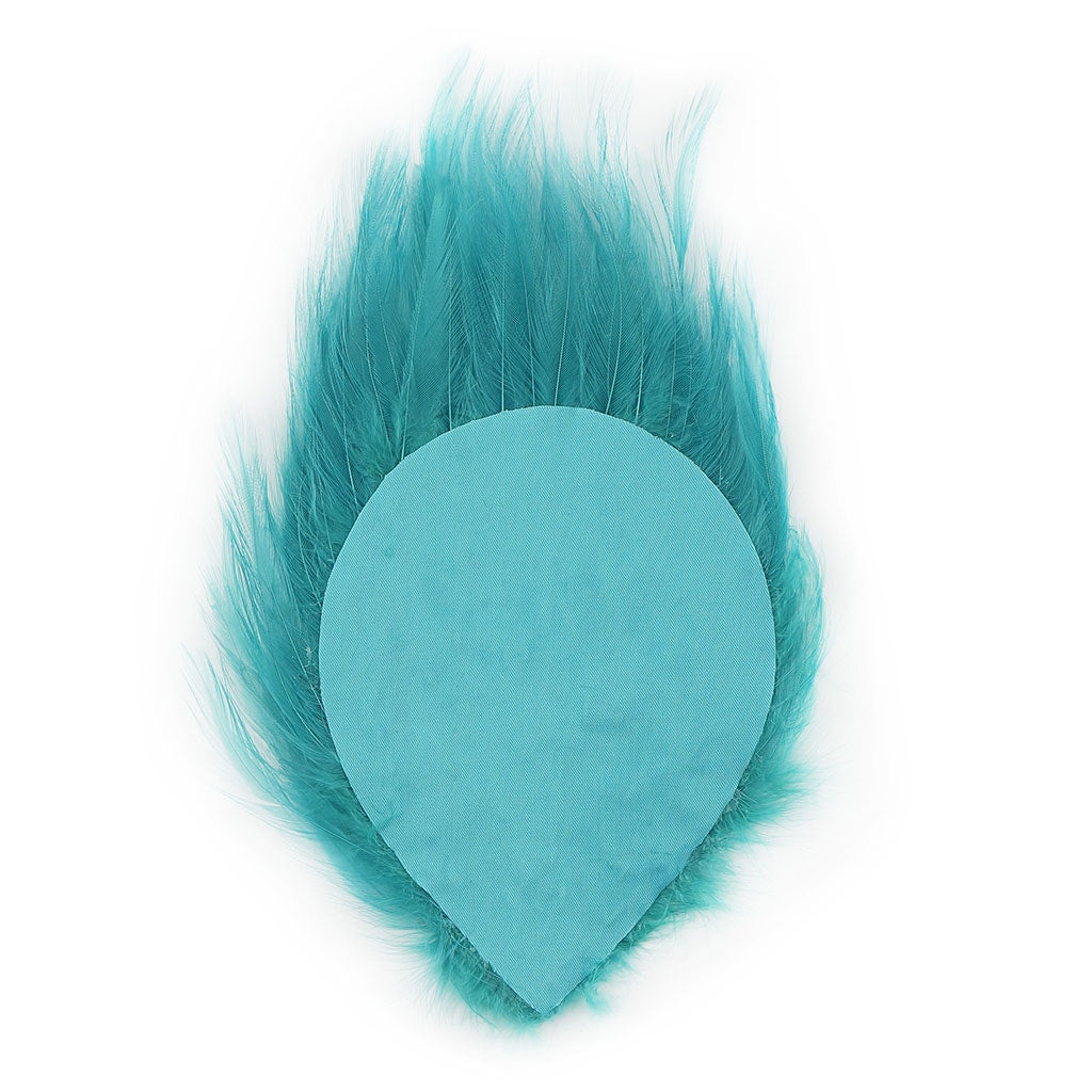 Feather Hackle Pads Dyed - Dark Aqua - Feathers