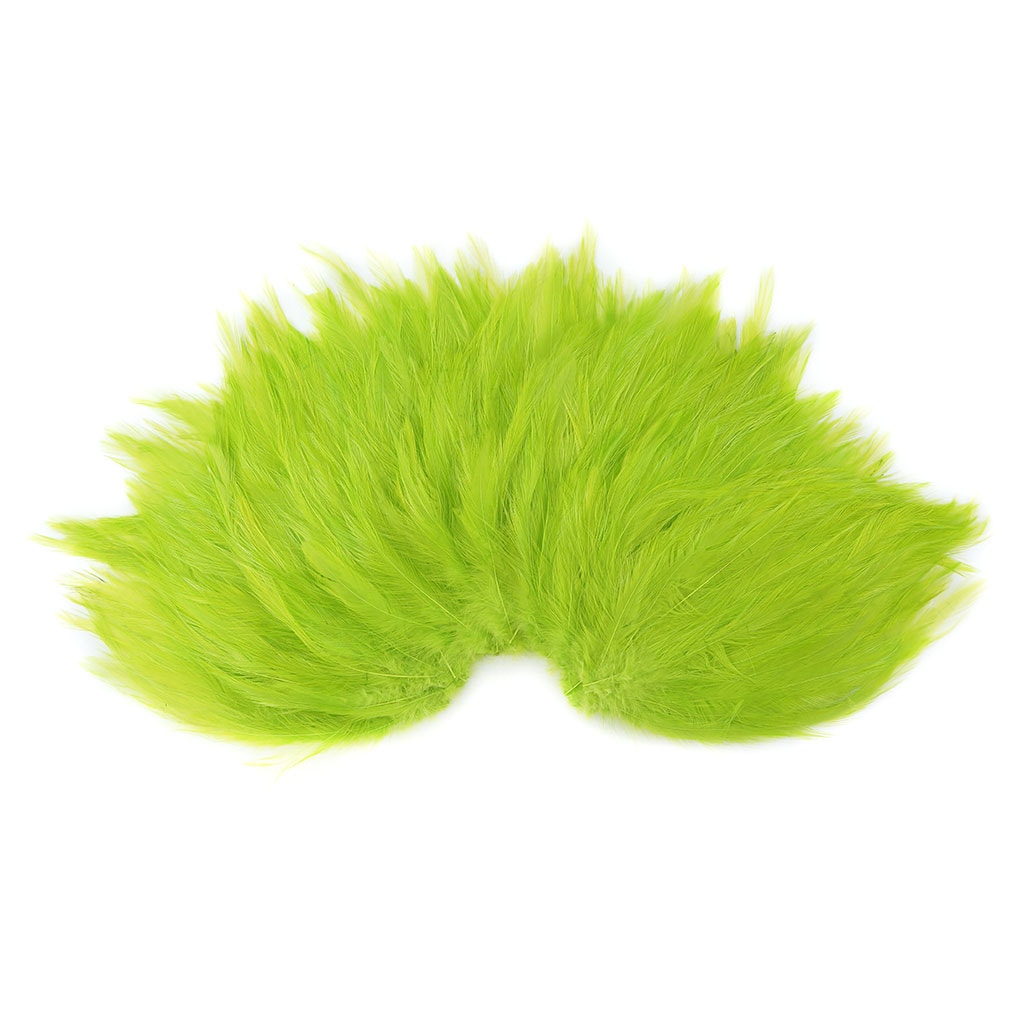 Feather Hackle Pads Dyed - Lime - Feathers