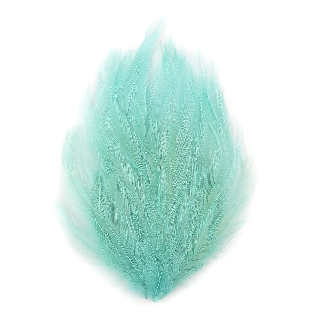 Feather Hackle Pads Dyed - Lt Turquoise - Feathers