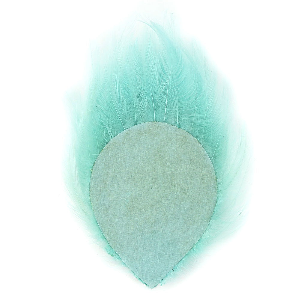 Feather Hackle Pads Dyed - Lt Turquoise - Feathers