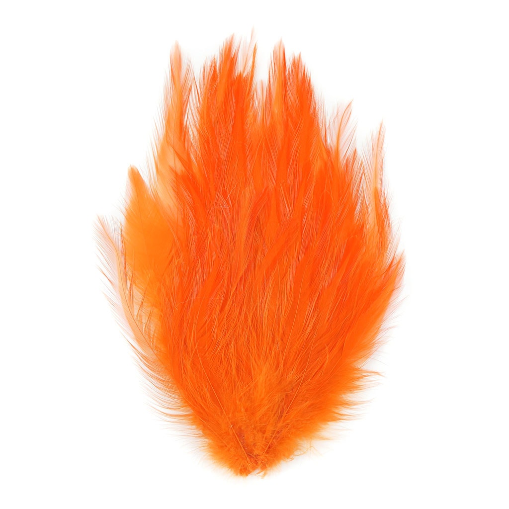 Feather Hackle Pads Dyed - Orange - Feathers