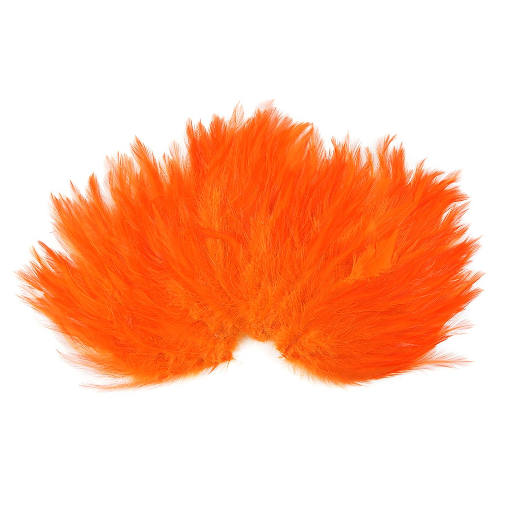 Feather Hackle Pads Dyed - Orange - Feathers