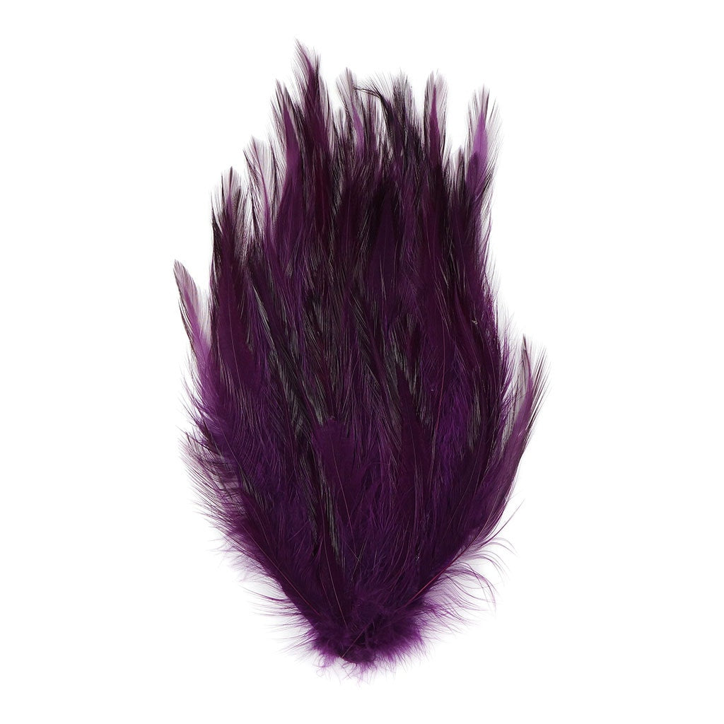 Feather Hackle Pads Dyed - Purple - Feathers