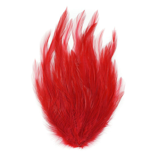 Feather Hackle Pads Dyed - Red - Feathers