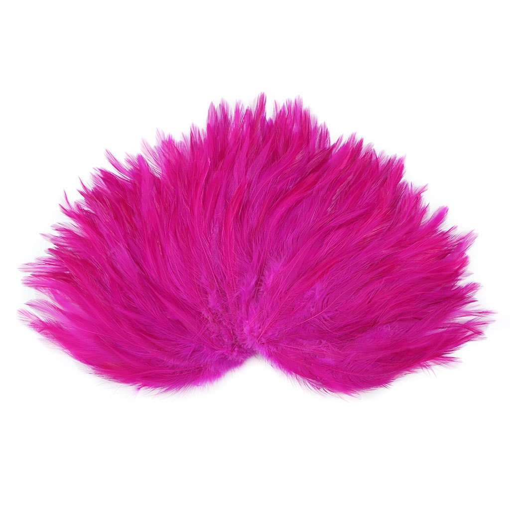 Feather Hackle Pads Dyed - Shocking Pink - Feathers