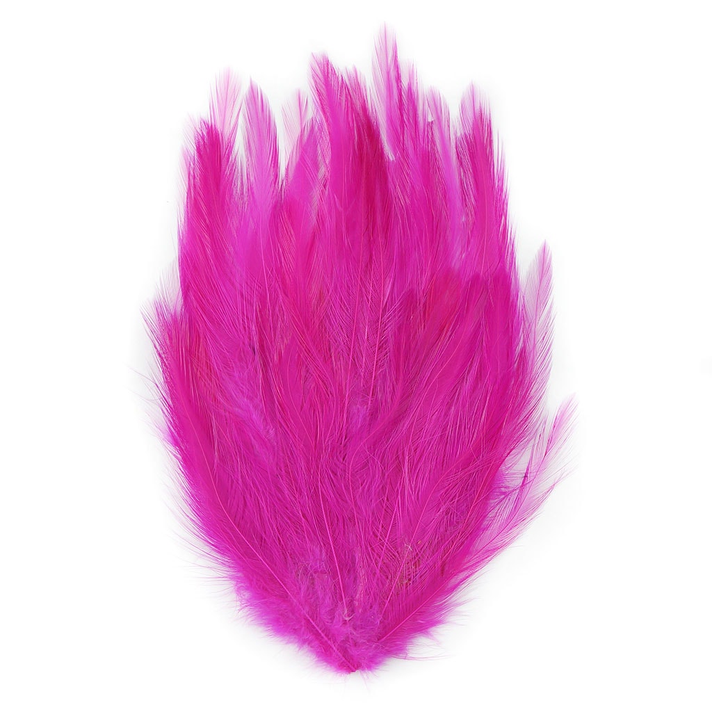 Feather Hackle Pads Dyed - Shocking Pink - Feathers