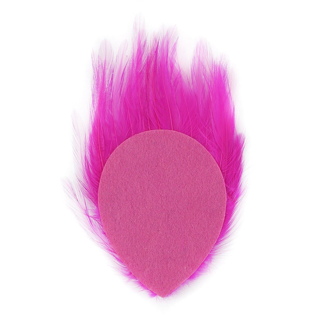 Feather Hackle Pads Dyed - Shocking Pink - Feathers