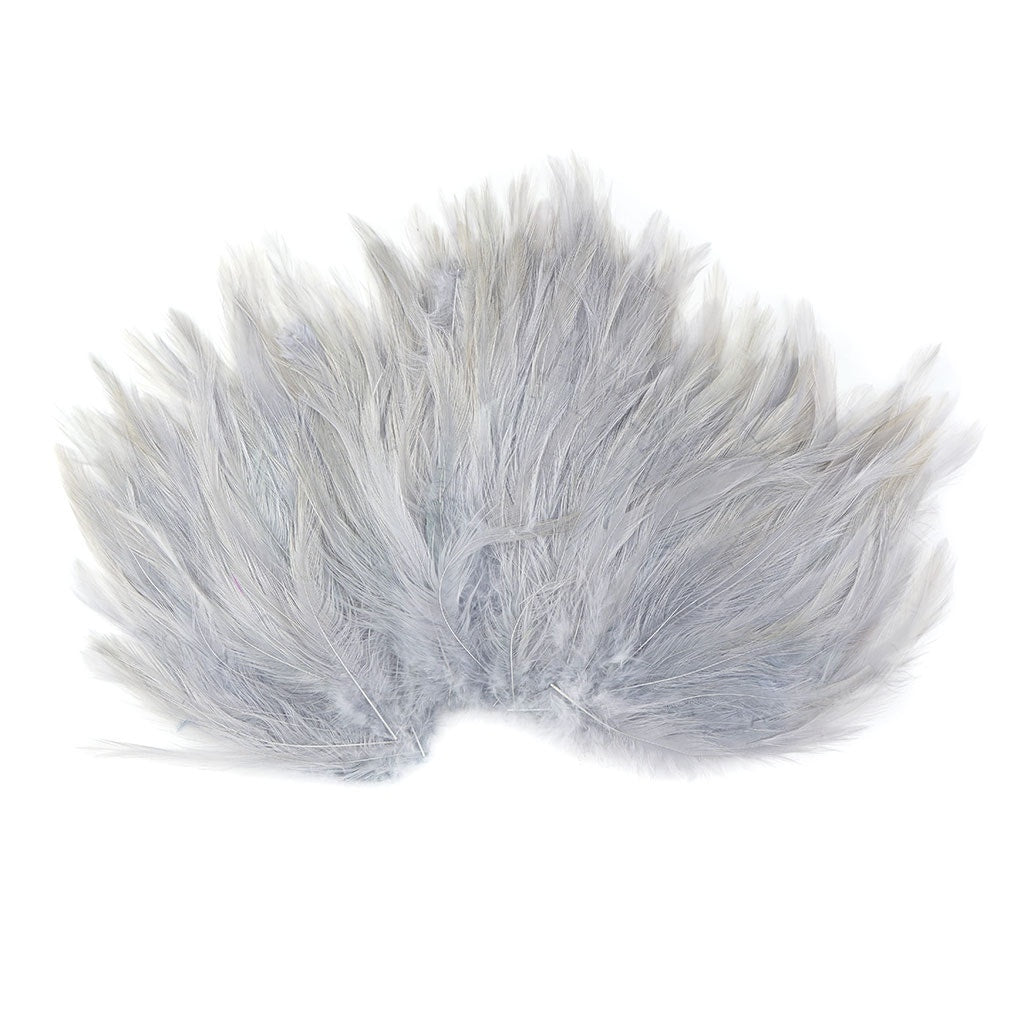 Feather Hackle Pads Dyed - Silver - Feathers