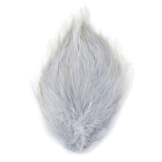 Feather Hackle Pads Dyed - Silver - Feathers