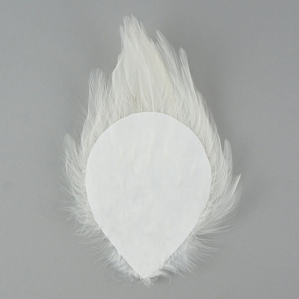 Feather Hackle Pads Dyed - White - Feathers