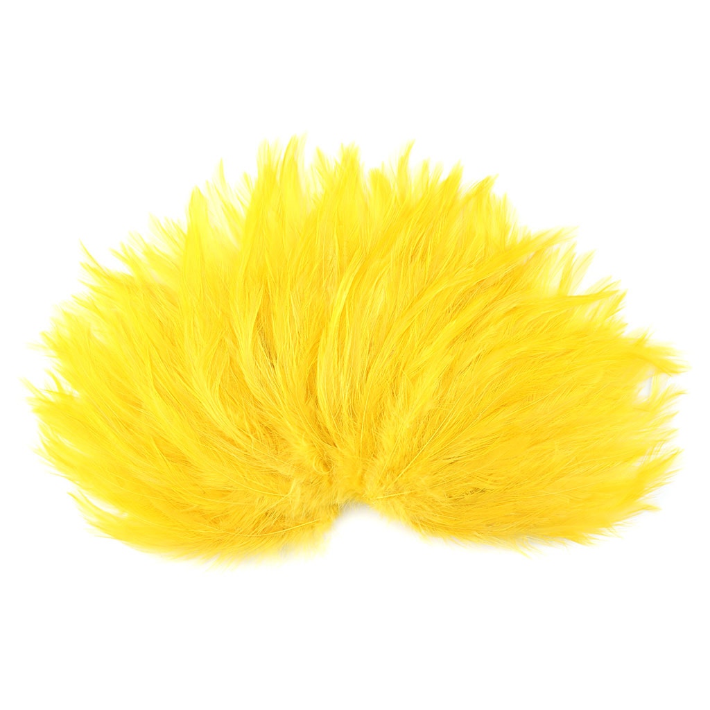 Feather Hackle Pads Dyed - Yellow - Feathers